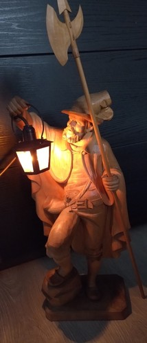 Holzfigur nachtwächter mit - holzfigur,