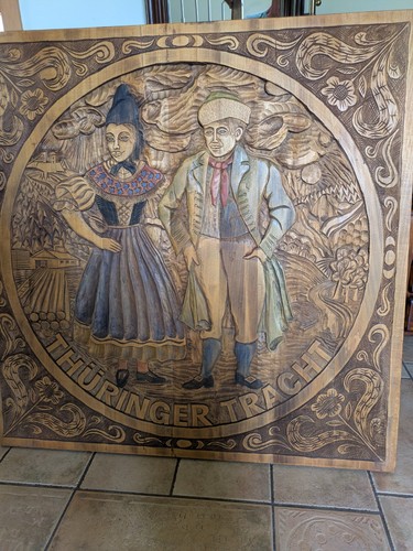 Holzrelief geschnitzt ddr - geschnitzt, 70er