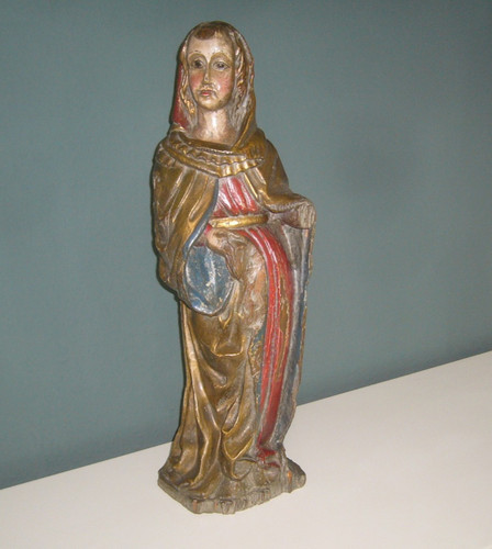 Antike farbige holzfigur - farbige,