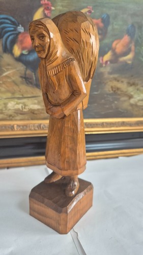 Vintage holzfigur bäuerin - vintage,
