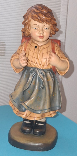 Holzfigur geschnitzt mädchen - holzfigur,