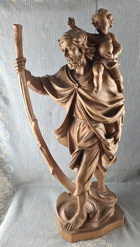 Vintage große holzfigur 66cm - große,