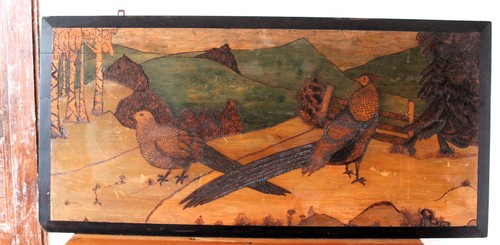 Holzrelief fasane - fasane, in
