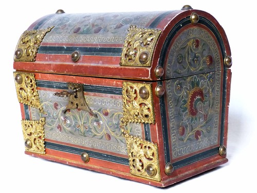 Neogotische lade schatulle - lade, +
