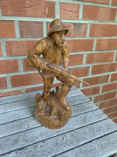 Holzfigur jäger mit - holzfigur,