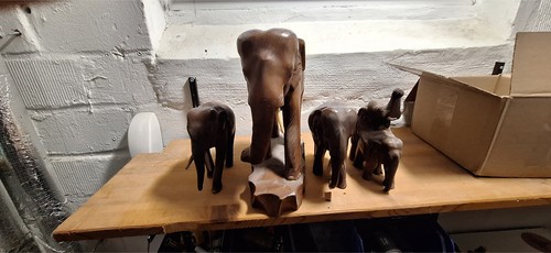 4er set holz elefanten - 4er,